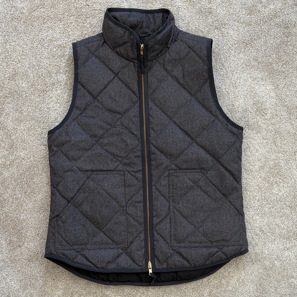 J. Crew Charcoal Quilted Vest